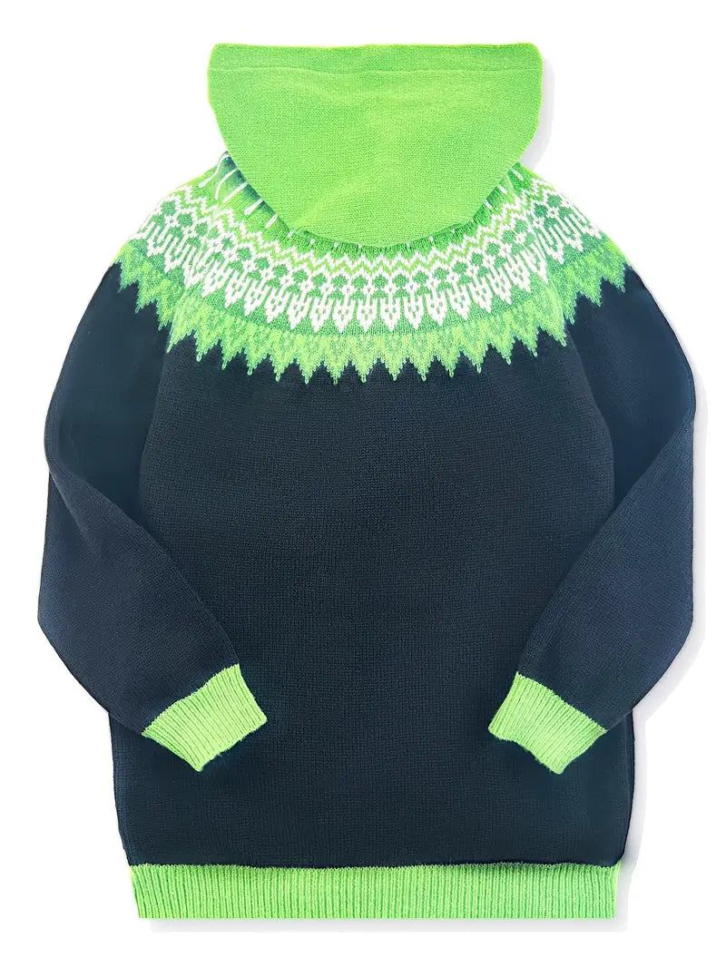 Hooded Cardigan Casual Knit Open Front Long Sleeve Cosy