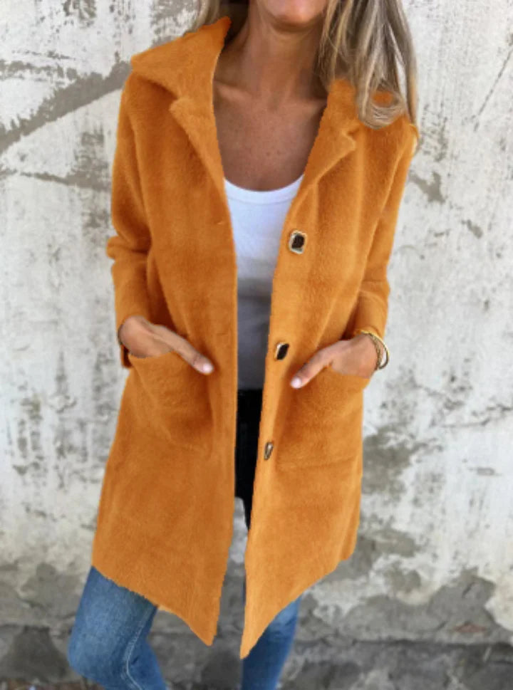 Thick Coat Lapel Collar Casual Relaxed Warm Look Winter