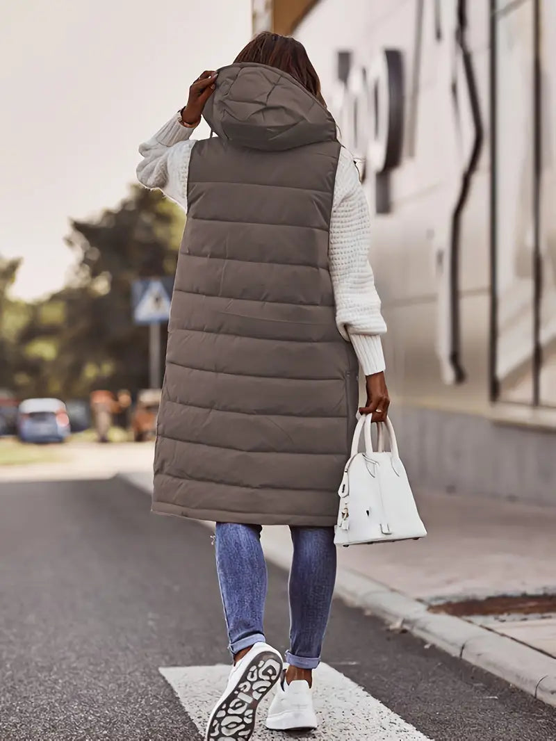 Hooded Coat Front Buttons Casual Relaxed Everyday