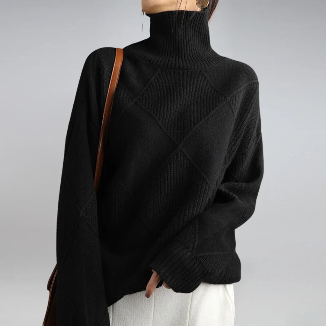 The Argyle Roll Neck in Pure Wool
