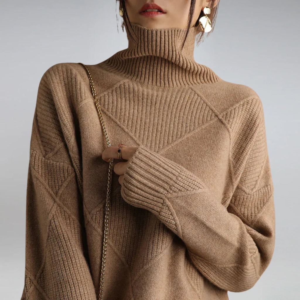 The Argyle Roll Neck in Pure Wool