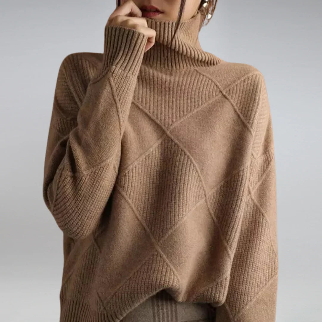 The Argyle Roll Neck in Pure Wool