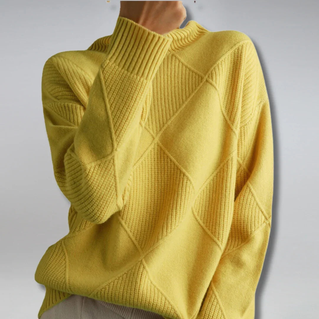 The Argyle Roll Neck in Pure Wool