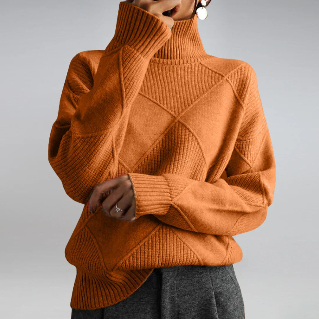 The Argyle Roll Neck in Pure Wool
