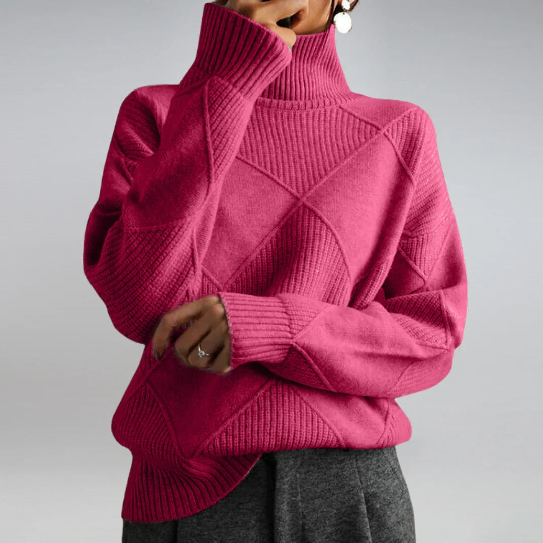 The Argyle Roll Neck in Pure Wool