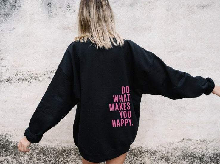 The Slogan Print Hoodie in Cotton Blend