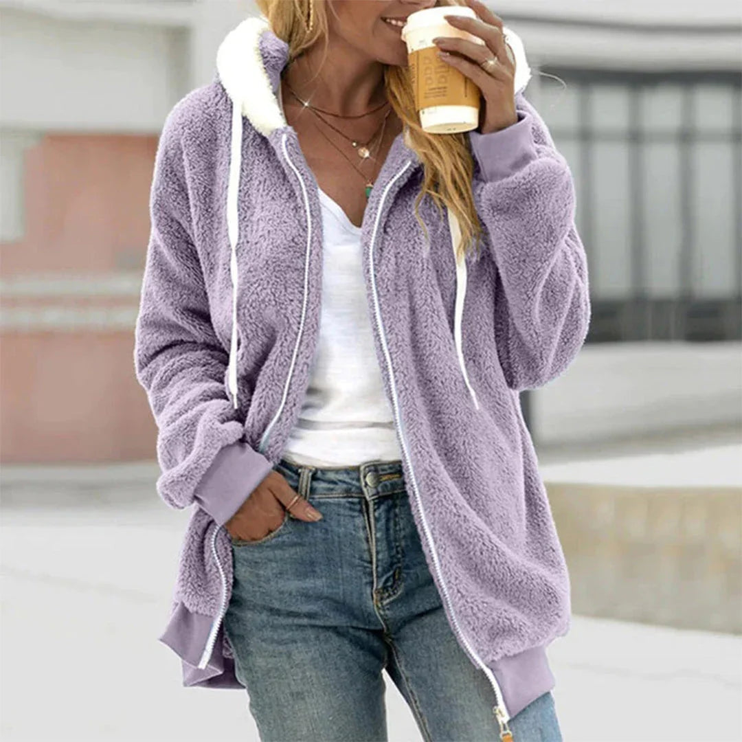 The Plush Hooded Jacket with Side Splits