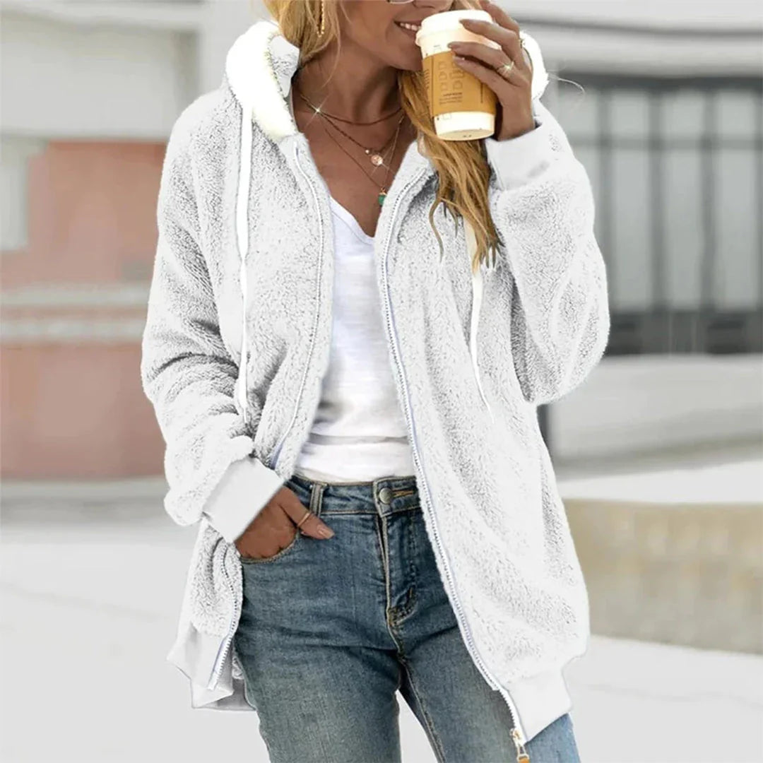 The Plush Hooded Jacket with Side Splits