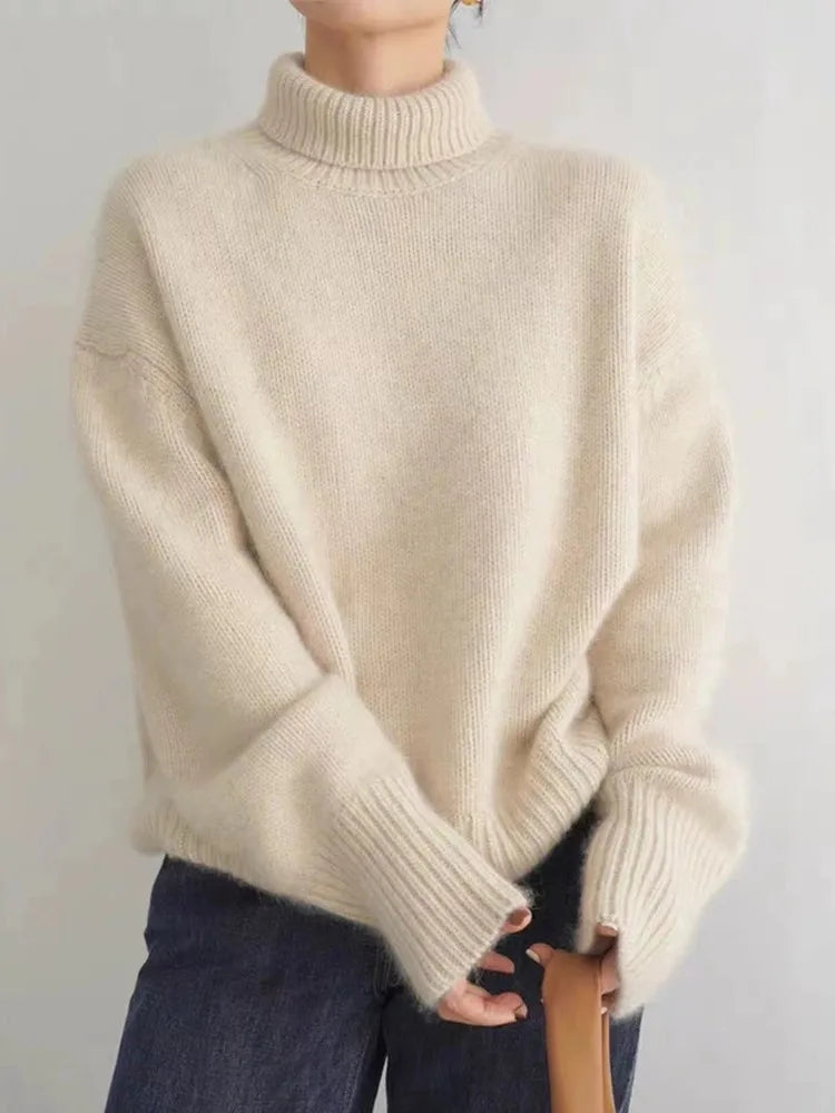 Dames Kasjmier Trui met Turtleneck voor een Stijlvolle Look