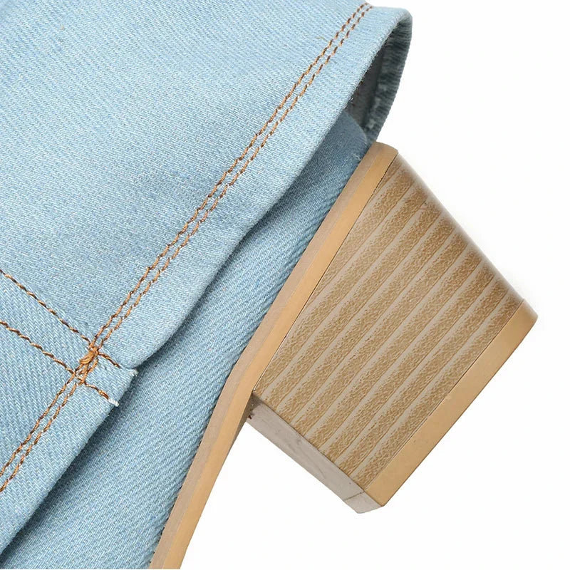 Denim laarzen voor dames