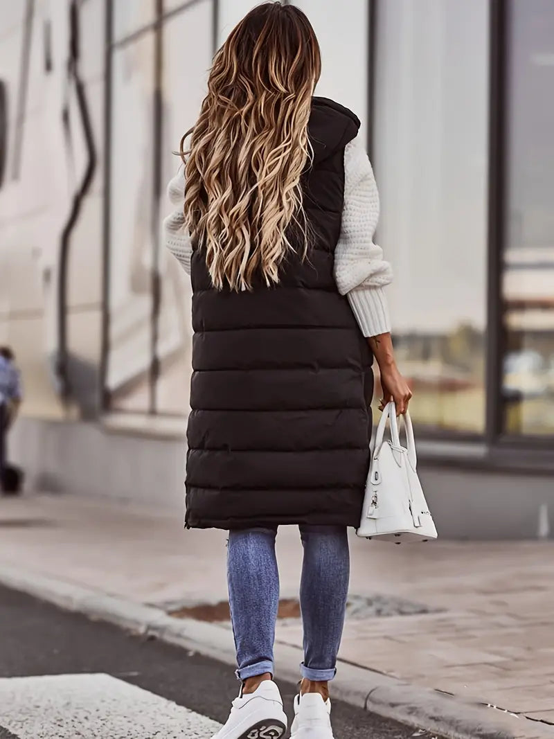 Hooded Coat Front Buttons Casual Relaxed Everyday