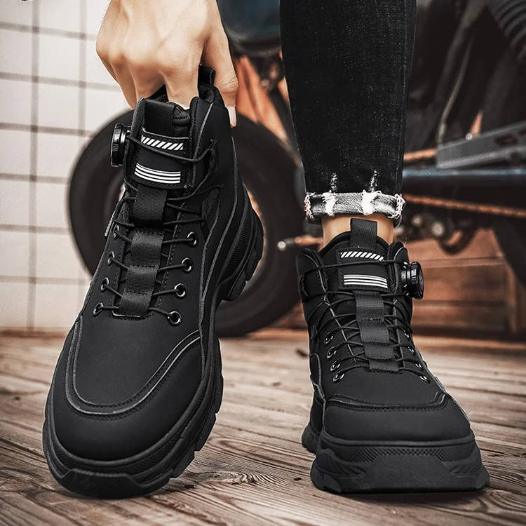 Men's Work Boots Rugged Heavy Duty Strap Anti Slip Sole