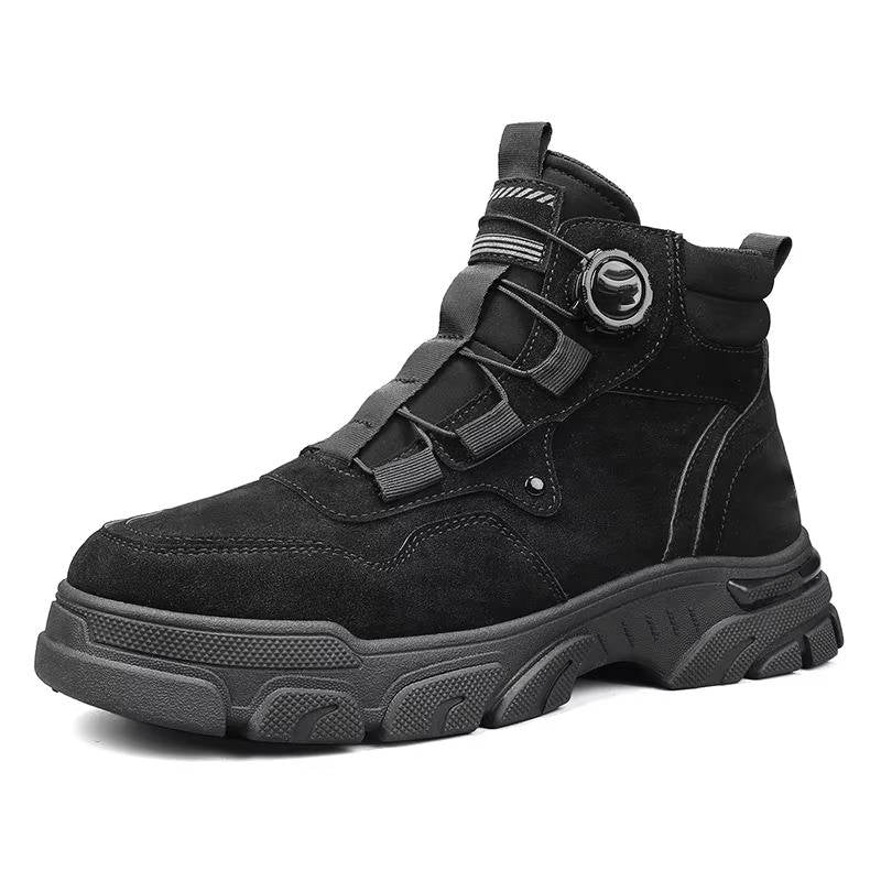 Men's Work Boots Rugged Heavy Duty Strap Anti Slip Sole