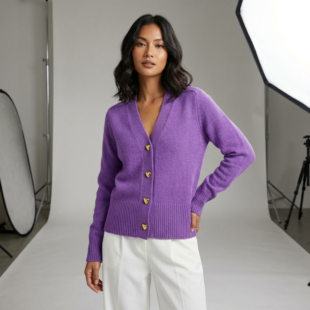 The Vintage V-Neck Button Cardigan
