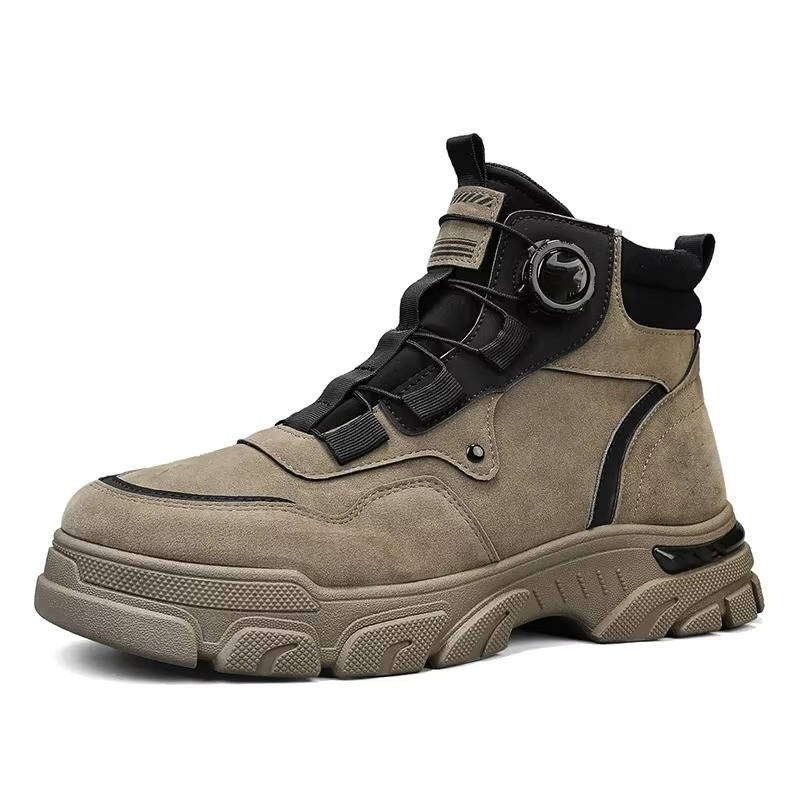 Men's Work Boots Rugged Heavy Duty Strap Anti Slip Sole