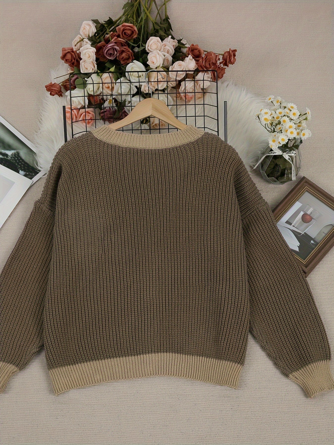 Knit Pocket Coat Textured Soft Relaxed Layering Autumn