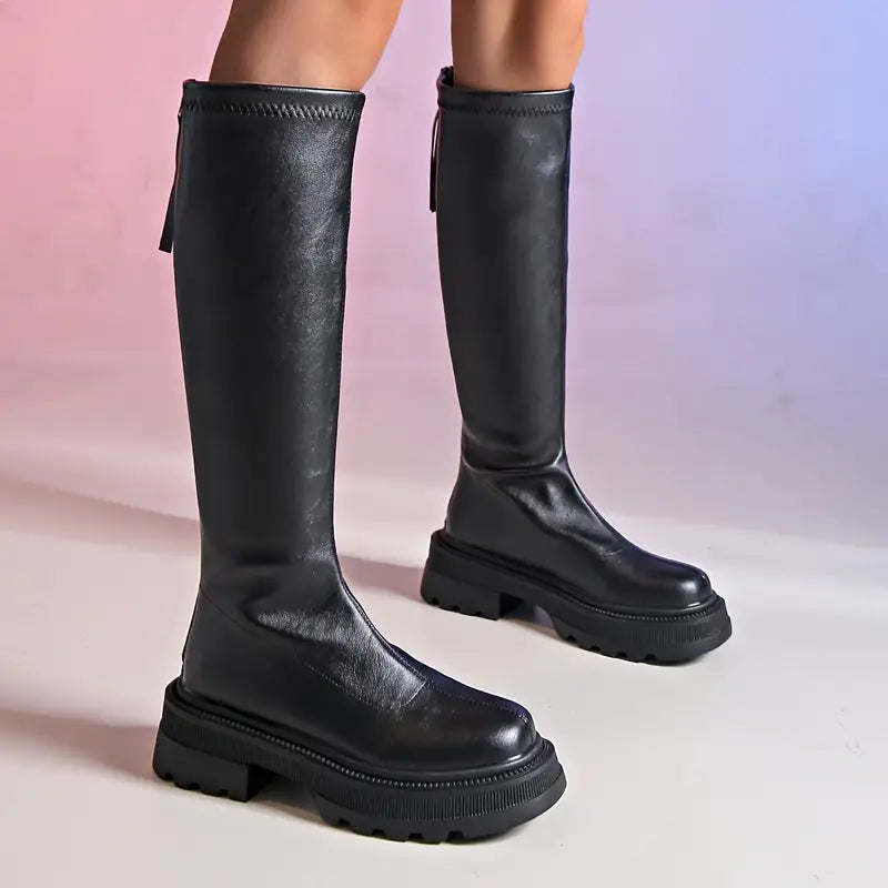 Slim Fit Boots Side Zip Elegant Comfortable Versatile