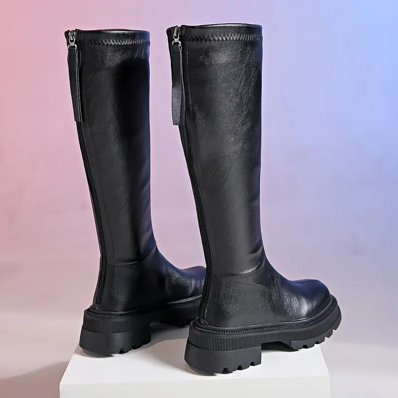 Slim Fit Boots Side Zip Elegant Comfortable Versatile