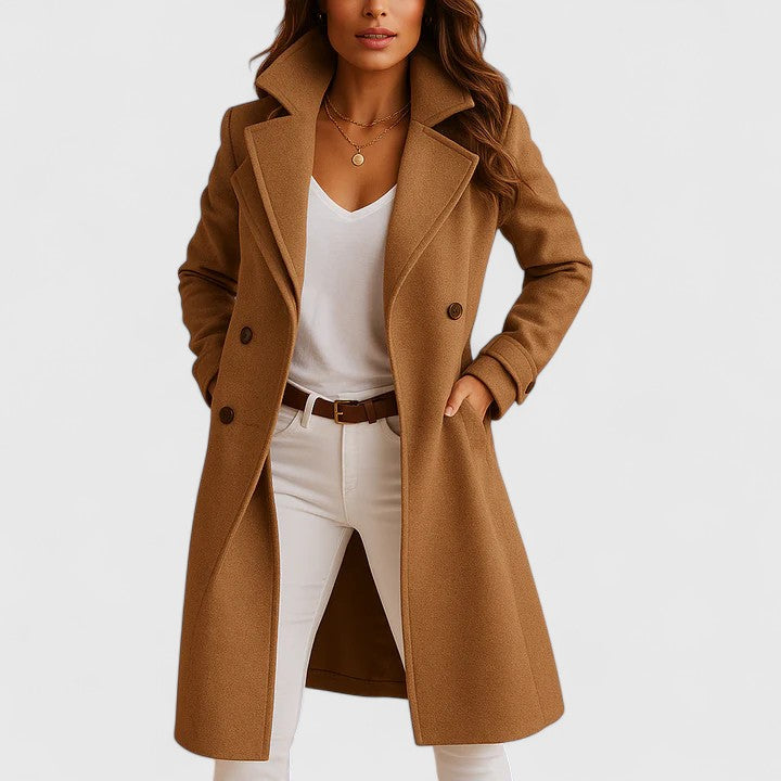 Elegant Coat Clean Lines Refined Detailing Modern Classic