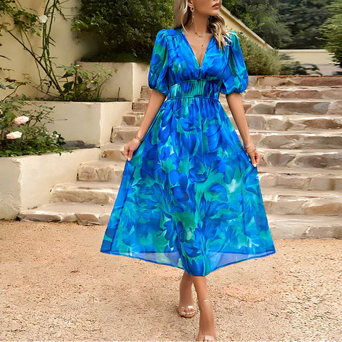 Floral Dress Casual Slim Fit