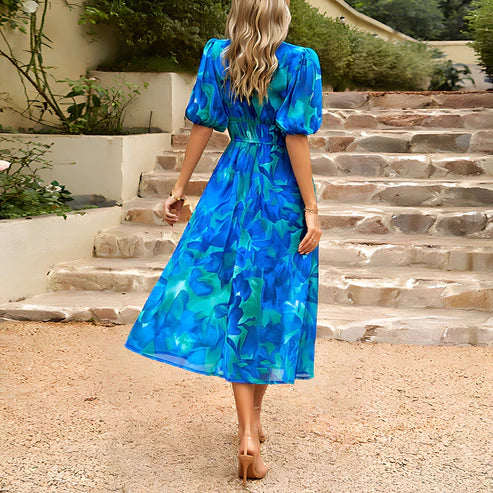 Floral Dress Casual Slim Fit