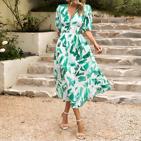 Floral Dress Casual Slim Fit