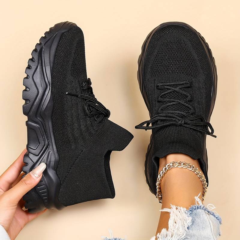 Orthopedic Platform Sneakers Knit Mesh Arch Support Comfort