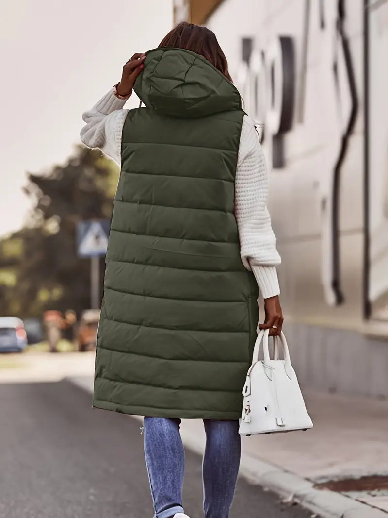 Hooded Coat Front Buttons Casual Relaxed Everyday