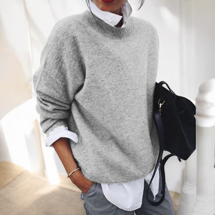 Soft Knit Jumper Round Neck Relaxed Fit Everyday Winter