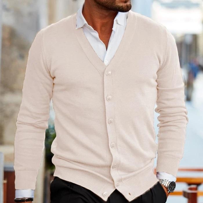 The Men's V-Neck Button Cardigan