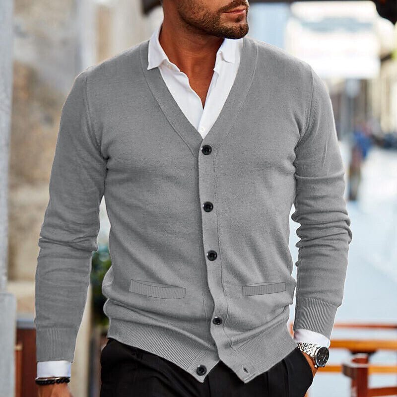 The Men's V-Neck Button Cardigan