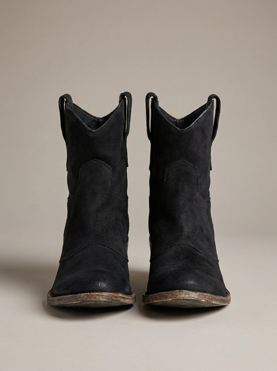 Western Ankle Boots Block Heel Casual Everyday Cowgirl