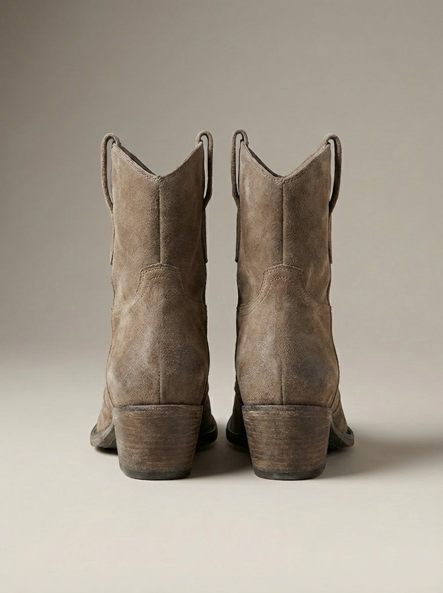 Western Ankle Boots Block Heel Casual Everyday Cowgirl