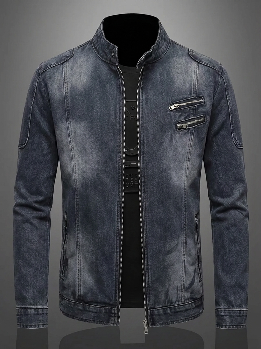 Men's Zip Up Jacket Pocket Detail Sleek Casual Everyday