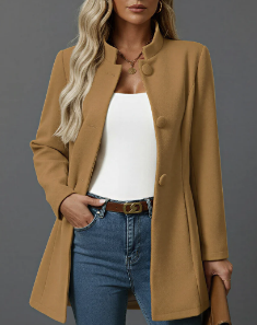 A Line Coat Stand Collar Button Down