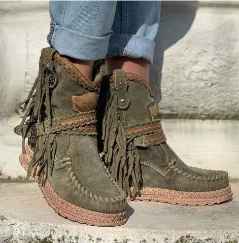 Boho westernlaarzen met franjes