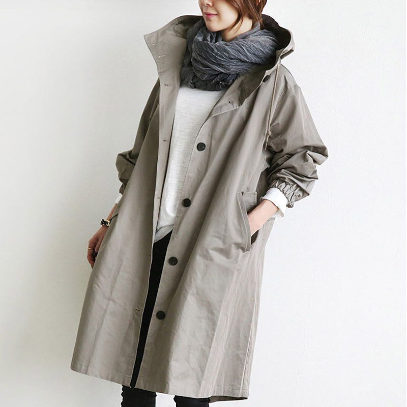 Water Repellent Trench Coat Elegant Functional Classic
