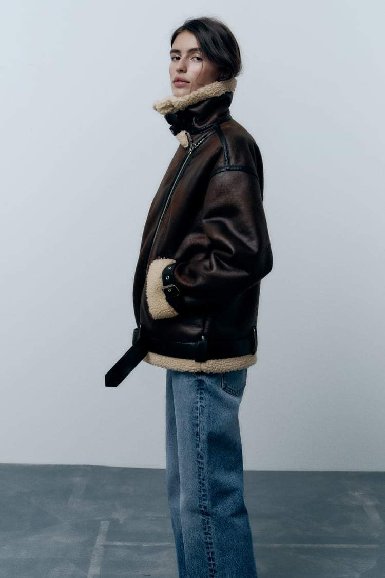 Women's Jacket Lapel Faux Material Water Repellent Elegant