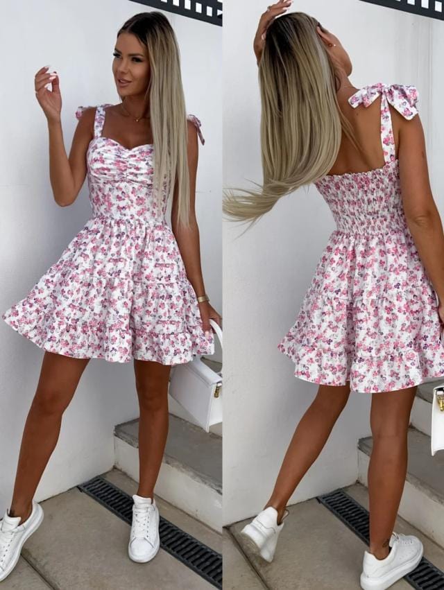 Short Boho Floral Dress