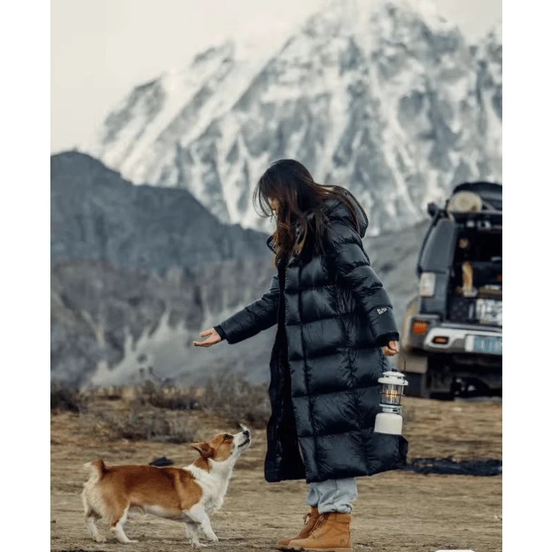 Luxe Longline Down Puffer Jacket Quilted Lightweight