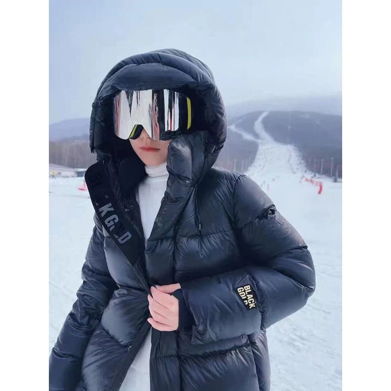 Luxe Longline Down Puffer Jacket Quilted Lightweight