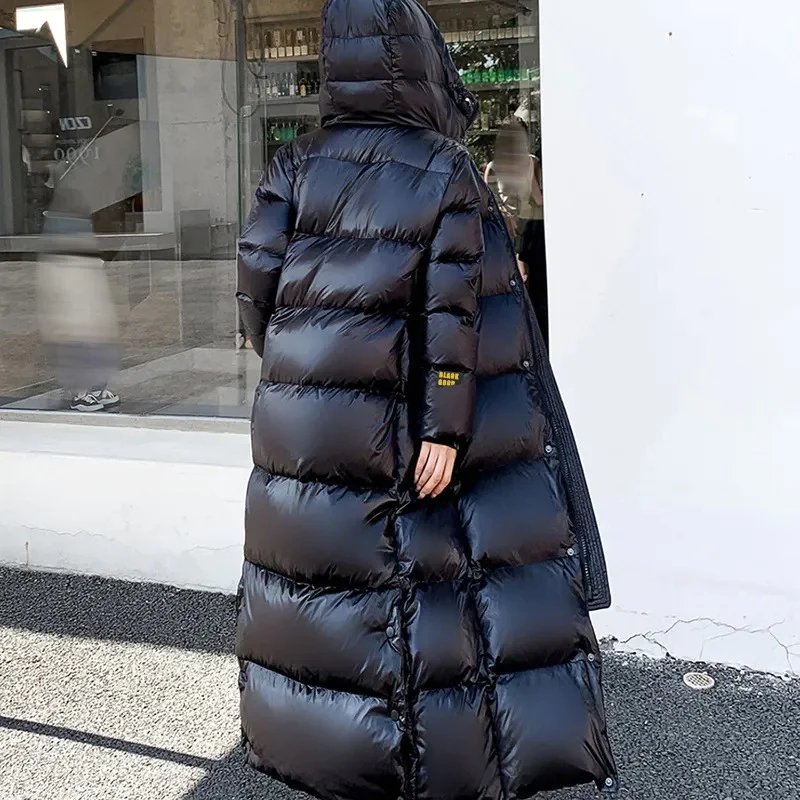 Luxe Longline Down Puffer Jacket Quilted Lightweight