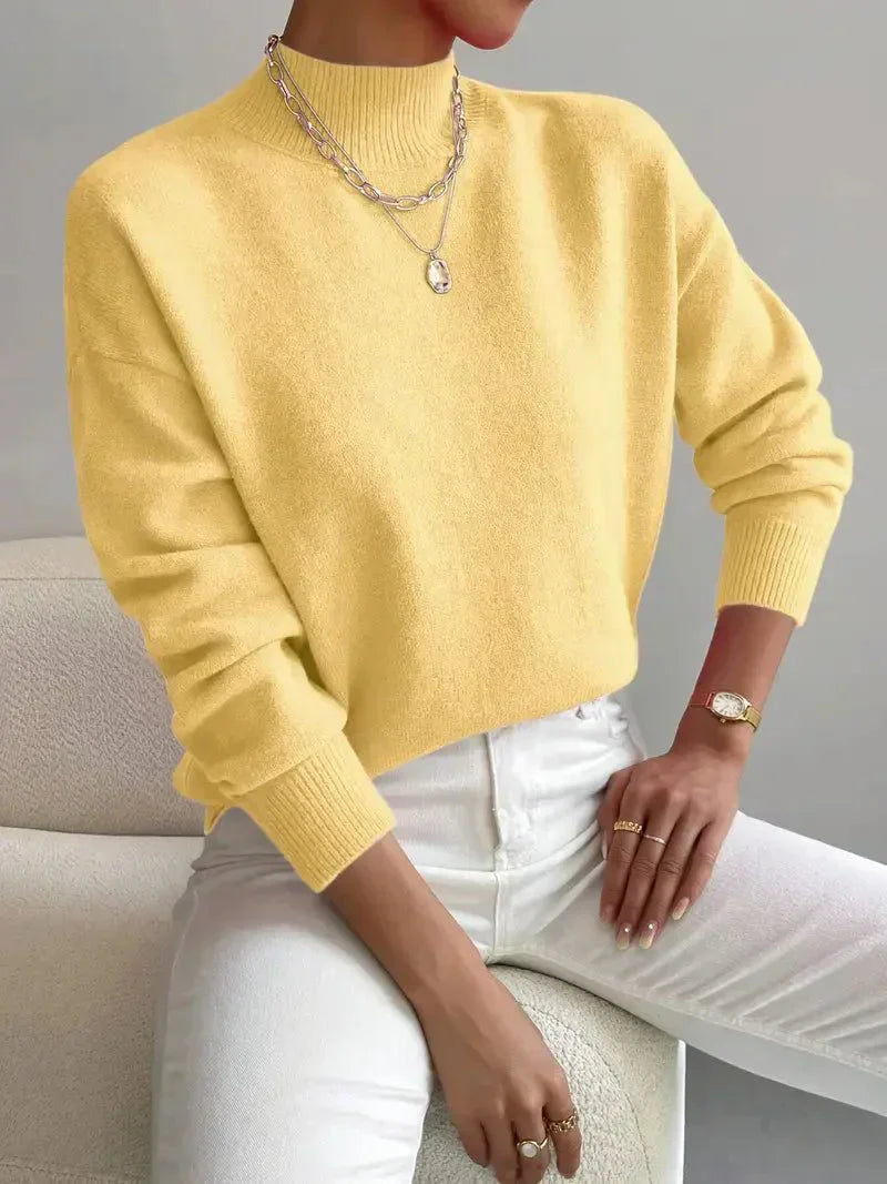 Turtleneck Jumper Ribbed Knit Long Sleeve Autumn Winter