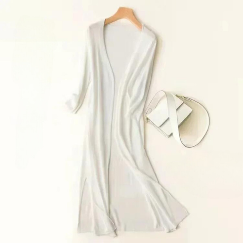 Open Front Cardigan Long Line Long Sleeve Layering Knit