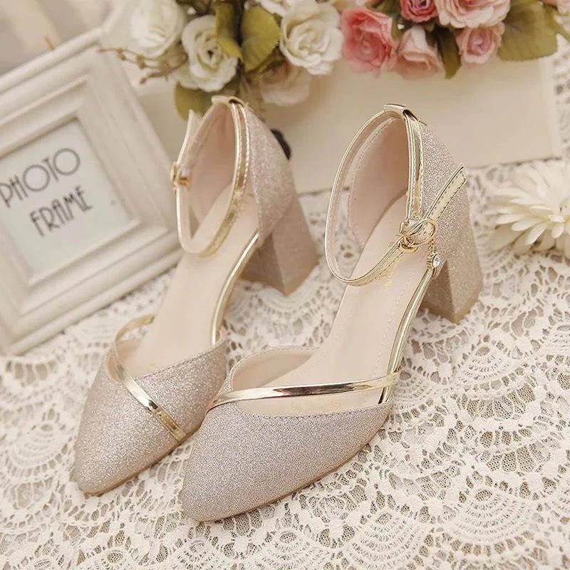 Orthopaedic Block Heel Shoes Ankle Strap