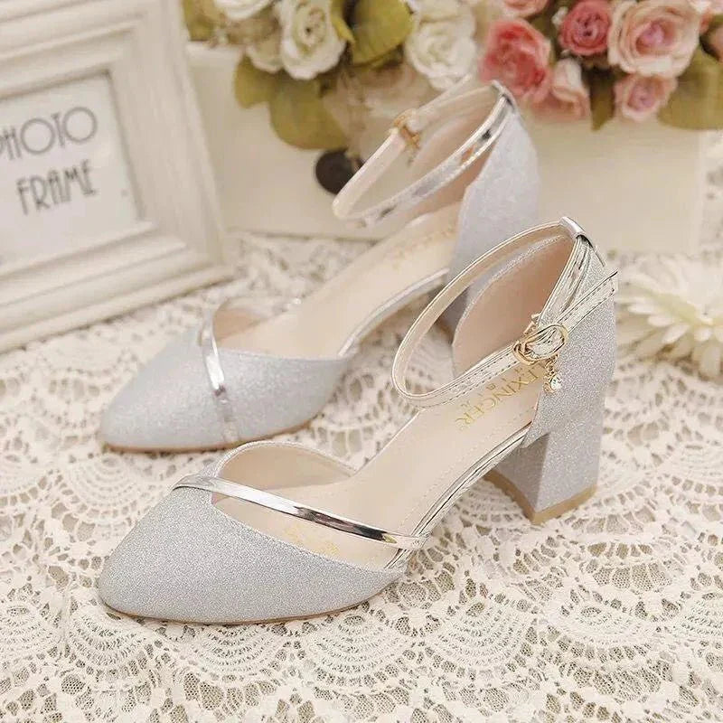 Orthopaedic Block Heel Shoes Ankle Strap