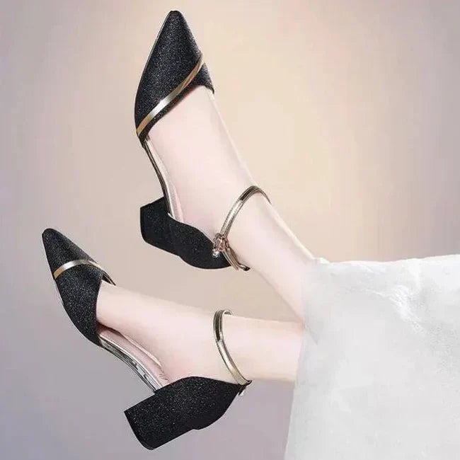 Orthopaedic Block Heel Shoes Ankle Strap
