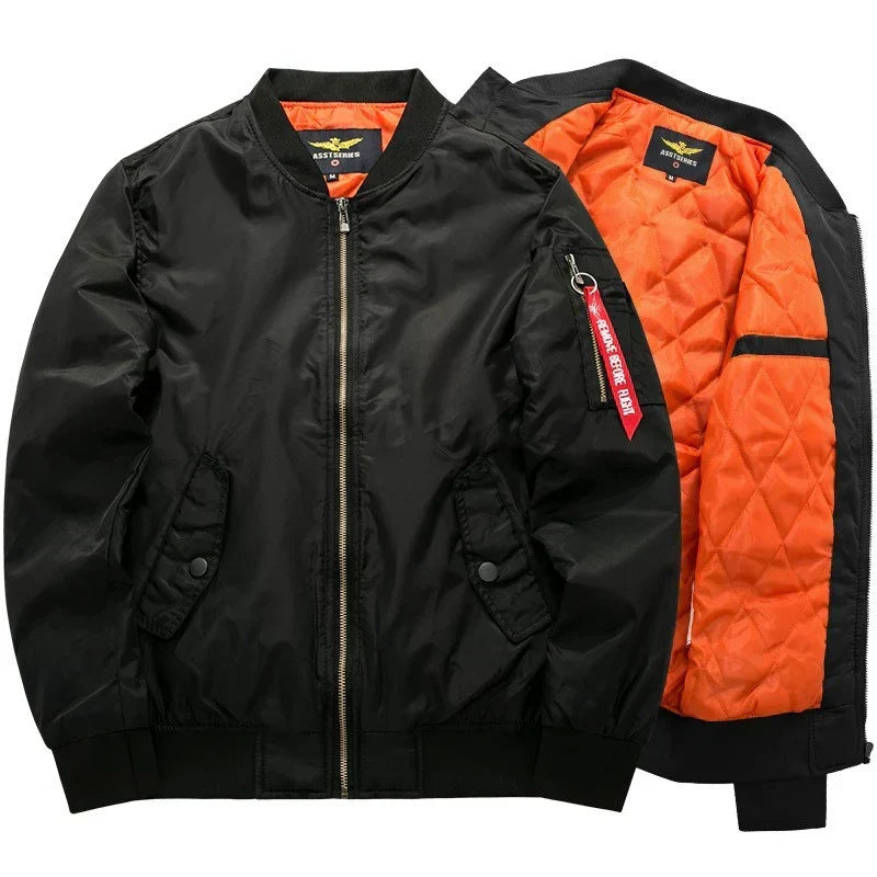Padded Bomber Jacket Water Repellent Lightweight Zip Up Men's