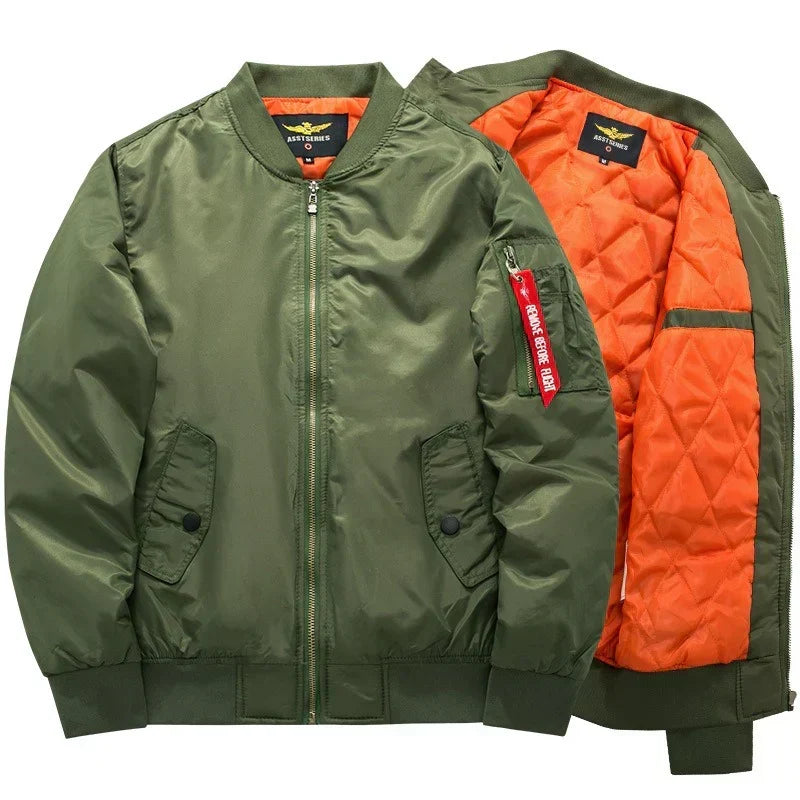 Padded Bomber Jacket Water Repellent Lightweight Zip Up Men's