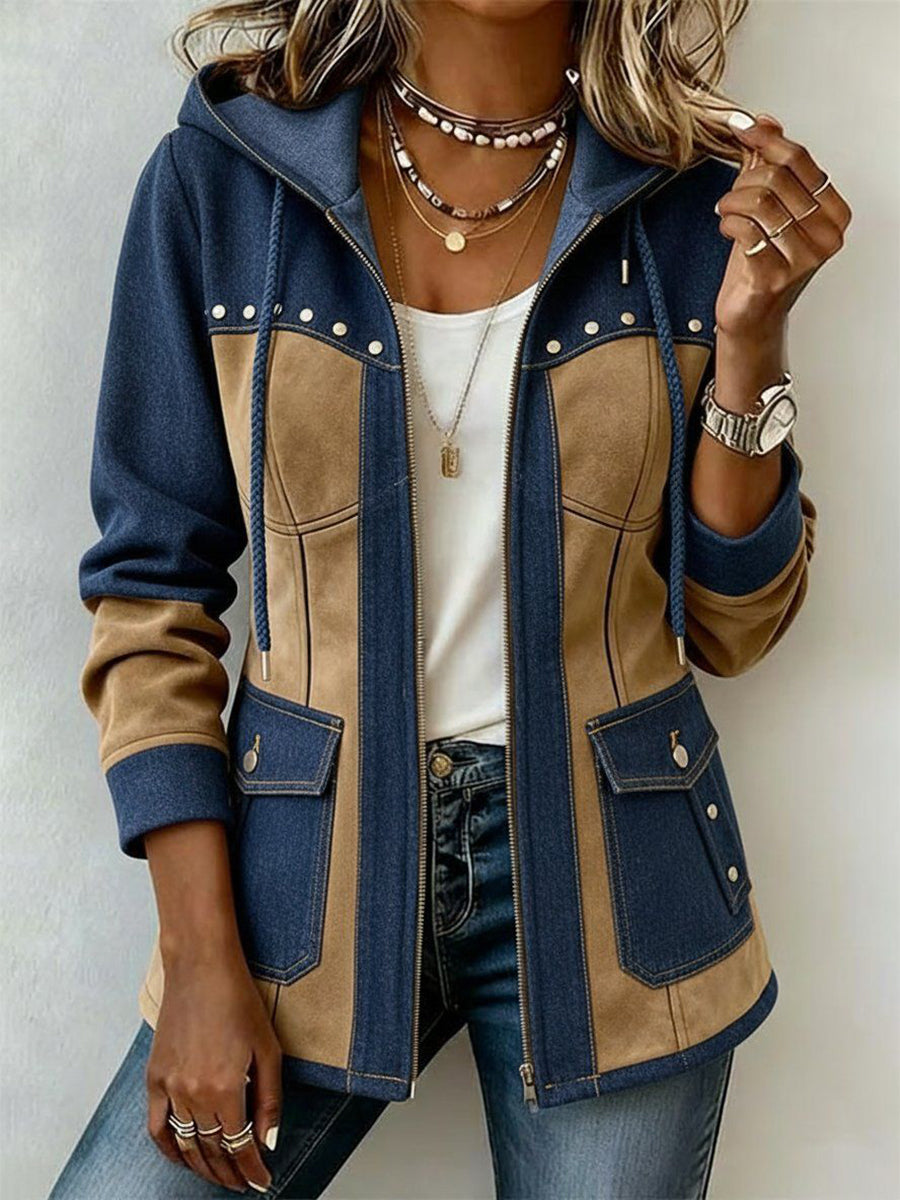 Sadie Western-inspired two-tone jacket by Bennett and Lowe, featuring a stylish design with contrasting fabric panels.